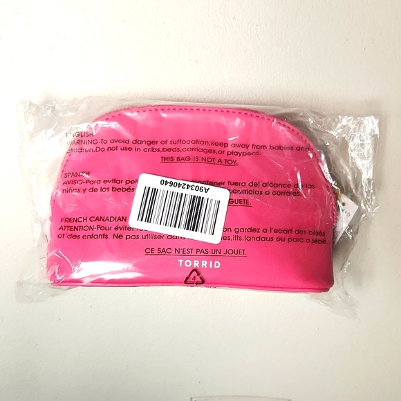 ❤️VINTAGE TORRID COSMETIC MAKEUP BAG LOVE PINK FAUX LEATHER ACCESSORY POUCH - Picture 6 of 8
